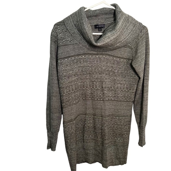 The Limited Turtleneck Tunic Sweater Dress Green - Picture 2 of 12